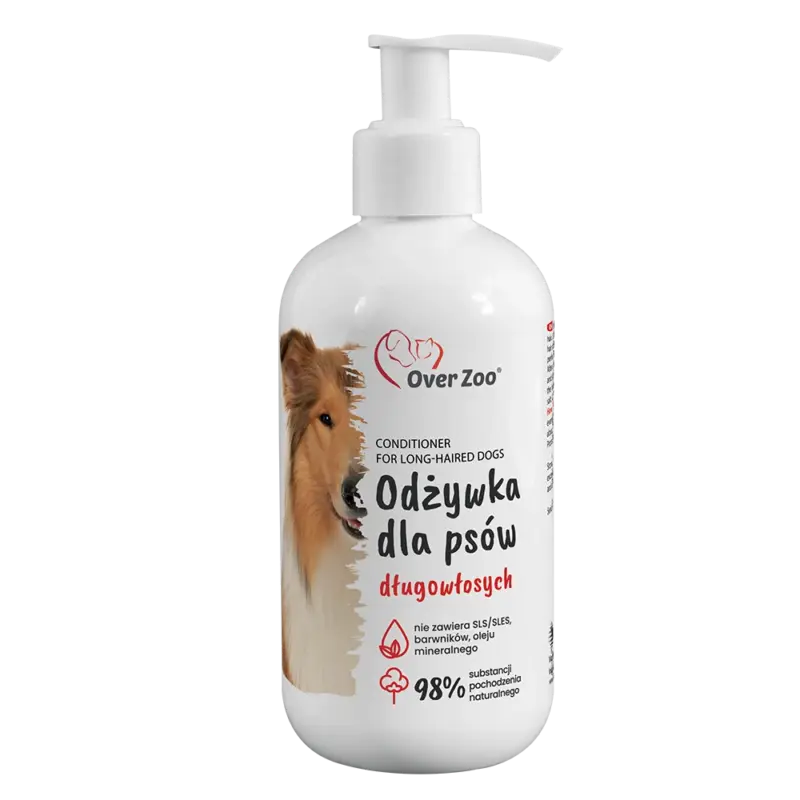 Oblíbený OVER ZOO kondicionér na srst pro dlouhosrsté psy 240ml