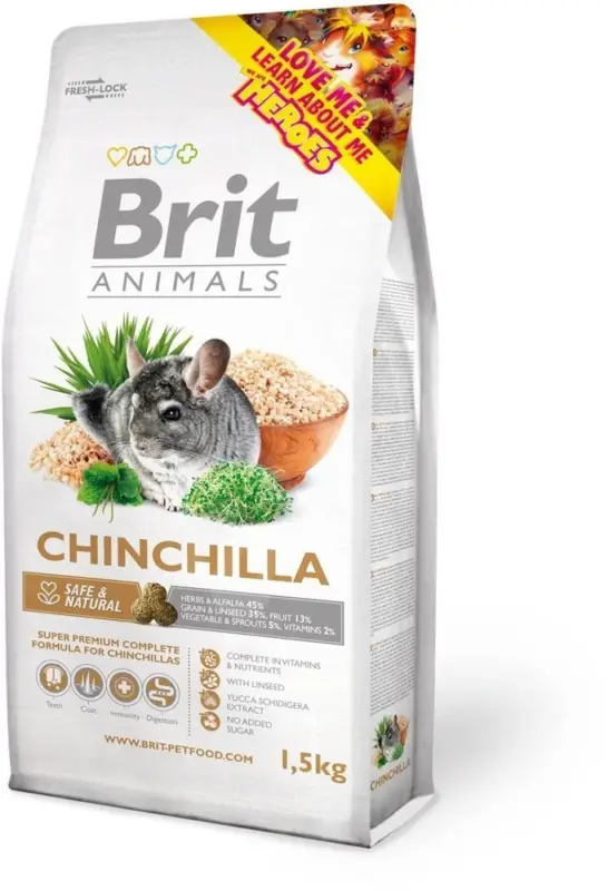 Výhodná Nabídka BRIT- Animals Chinchilla Complete - krmivo pro činčily1,5 kg
