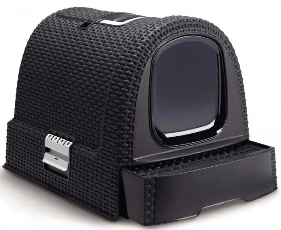 Super Cena Curver WC kryté Rattan 39x39x51cm antracit + Překvapení pro kočku