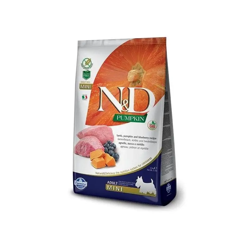 Cenově Výhodný N&D Grain Free Pumpkin Dog Adult Mini Lamb & Blueberry 2x7kg ZAHRNUJE-3%