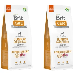 Omezená Nabídka BRIT CARE Dog Hypoallergenic Junior Large Breed Lamb 2x12kg