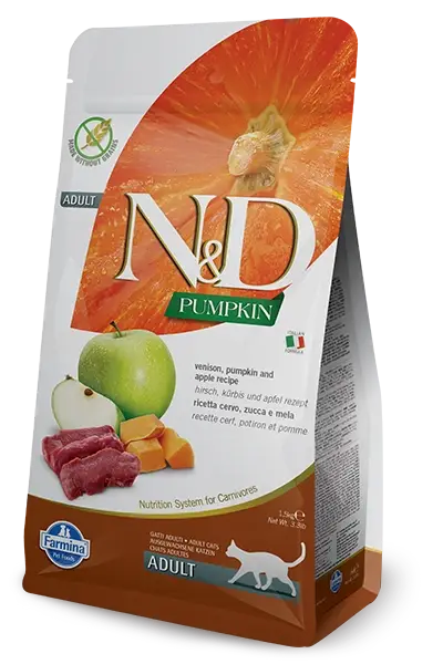 Cenově Výhodný N&D GrainFree Pumpkin Cat Venison & Apple 2x5 kg