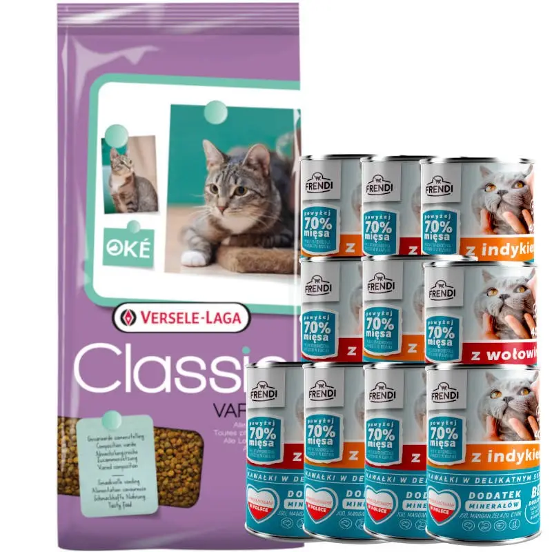 Přímo Od Výrobce VERSELE-LAGA Classic Cat Variety 10 kg + Frendi 10 x 400 g