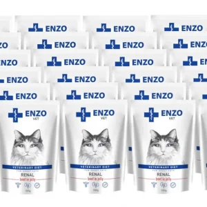 Oblíbený ENZO VET Renal s hovězím masem v želé pro kočky 24x100g
