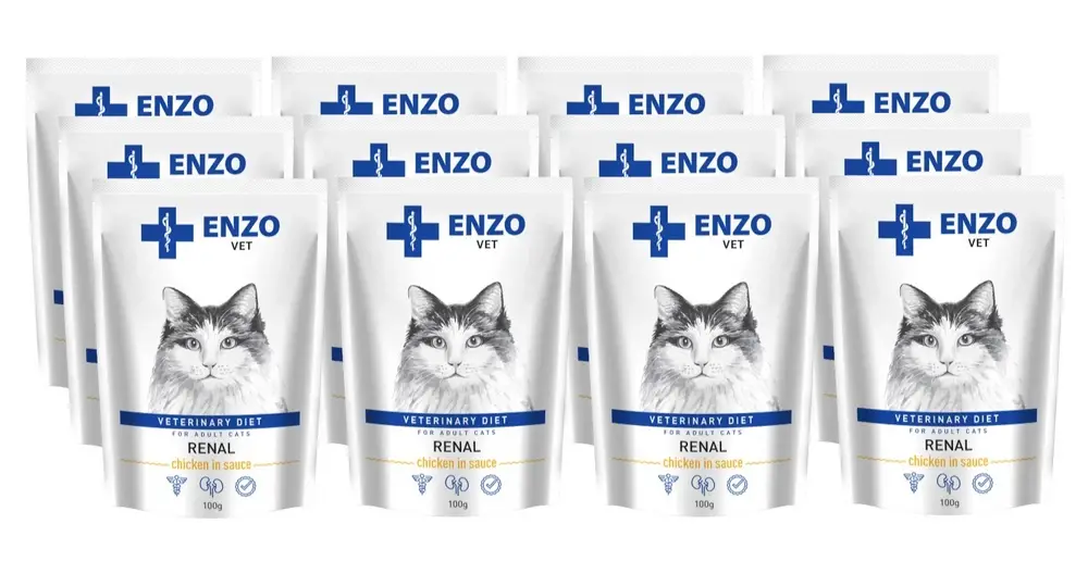 ENZO VET Renal s kuřecím masem v omáčce pro kočky 12x100g Akční Nabídka