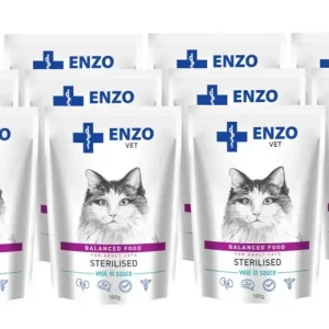 Sezónní Sleva ENZO VET Sterilised s telecím masem v omáčce 12x100g