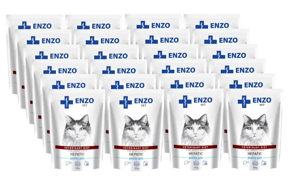 Hit Sezóny ENZO VET Hepatic drůbeží paštika pro kočky 24x100g