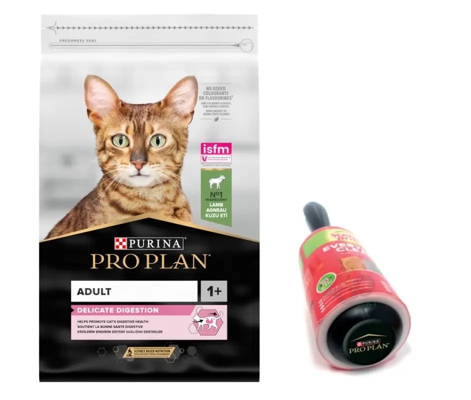 PRO PLAN Delicate Digestion Krmivo pro dospělé kočky bohaté na jehněčí maso 10kg + Váleček na oděvyGRATIS!! Přímo Od Výrobce