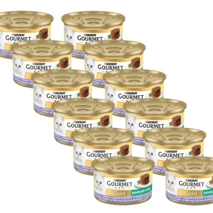 Sezónní Sleva Purina Gourmet Gold Savoury Cake s jehněčím masem a zelenými fazolkami 12x85g