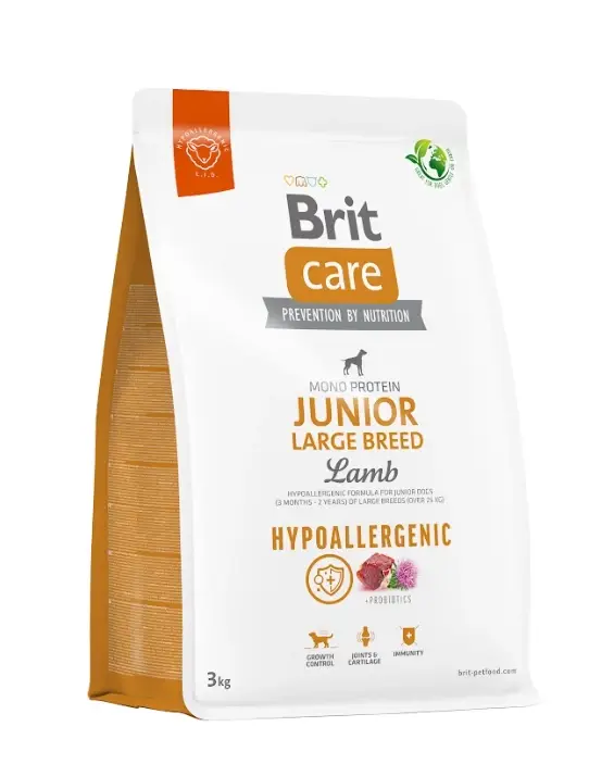 BRIT CARE Dog Hypoallergenic Junior Large Breed Lamb 3 kg Jen Po Omezenou Doba