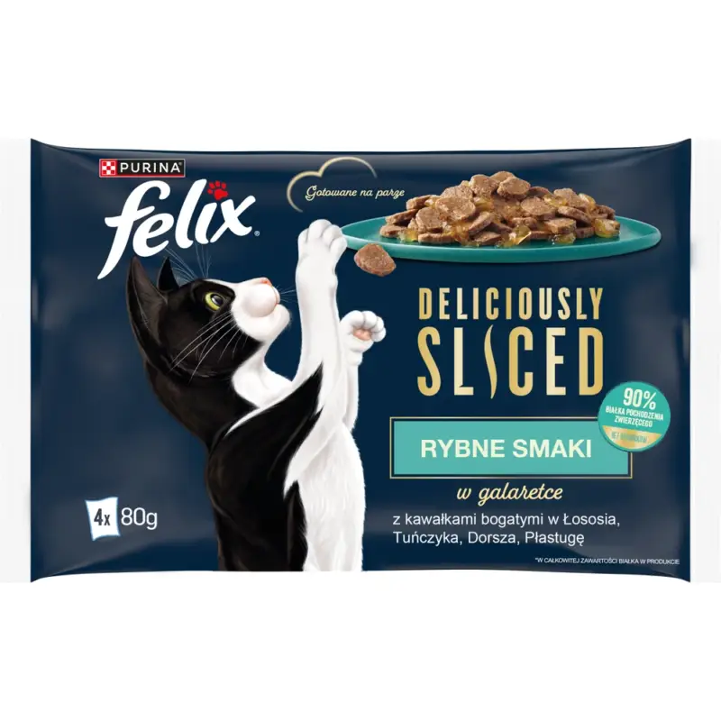 FELIX Deliciously Sliced Fish Flavours Mokré krmivo pro kočky 4x80g Kup Teď