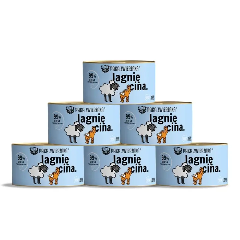 Paka Zwierzaka - mokré jehněčí krmivo 6x200g Sezónní Sleva