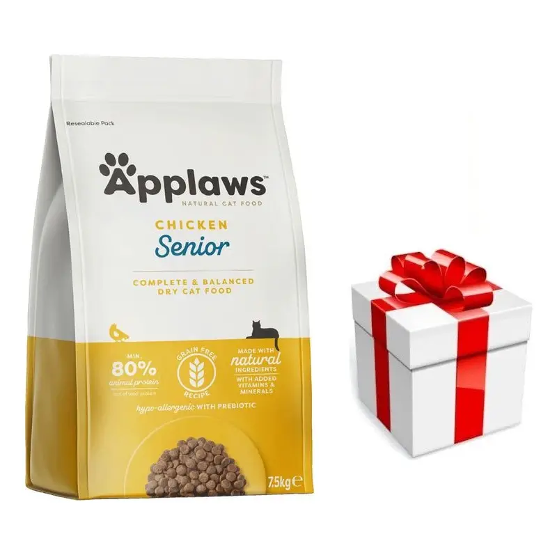 Applaws cat Senior Chicken 7,5 kg + Překvapení pro kočku Zlevněný