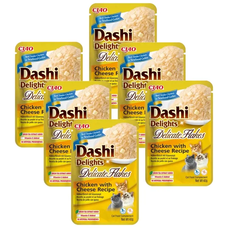 Bezpečná Platba INABA Dashi Delights Delikátní vločky Kuře se sýrem Receptura 6x40g