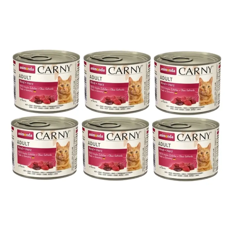Nízká Cena Animonda Cat Carny Adult příchuť: hovězí a srdce 6x200g