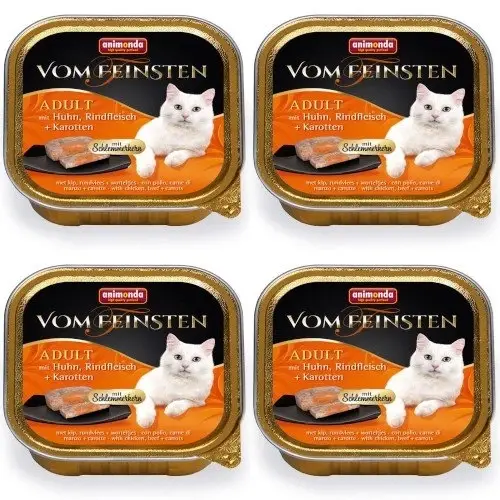 Horká Nabídka Animonda Cat Vom Feinsten Adult s náplní: kuřecí, hovězí a mrkví 6x100g