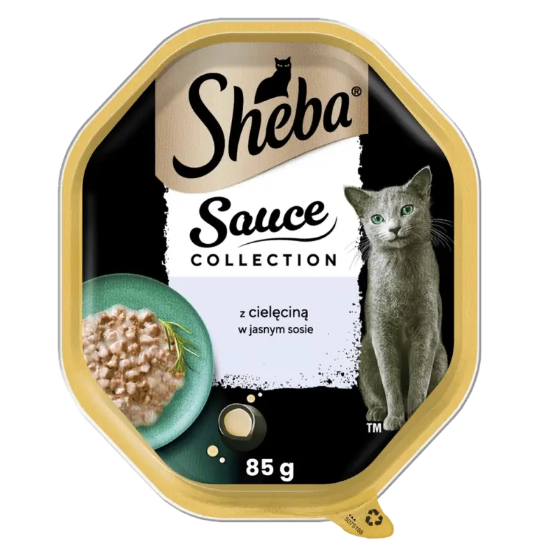 Nejlepší Volba Výchozí nazSHEBA Sauce Collection zásobník 85g - vlhké kompletní krmivo pro dospělé kočky, řezy s telecím masem, v omáčce