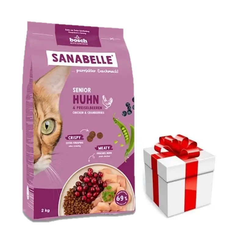 Poslední Šance BOSCH Sanabelle Senior Drůbež 8kg + překvapení pro kočku ZDARMA