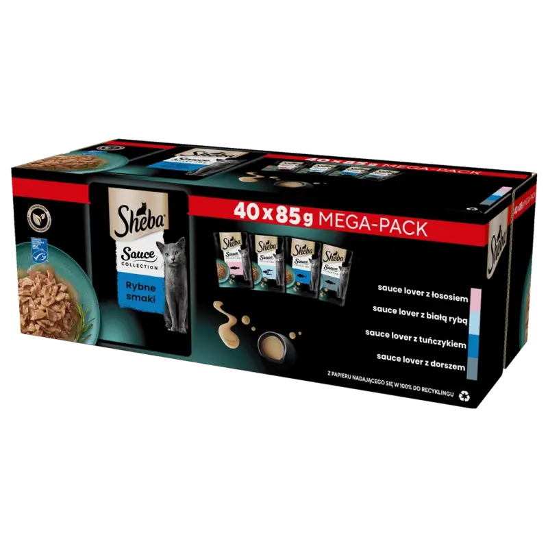 Sheba Sauce Collection s lososem bílou rybou tuňákem treskou 40 x 85 g Vrácení Zdarma