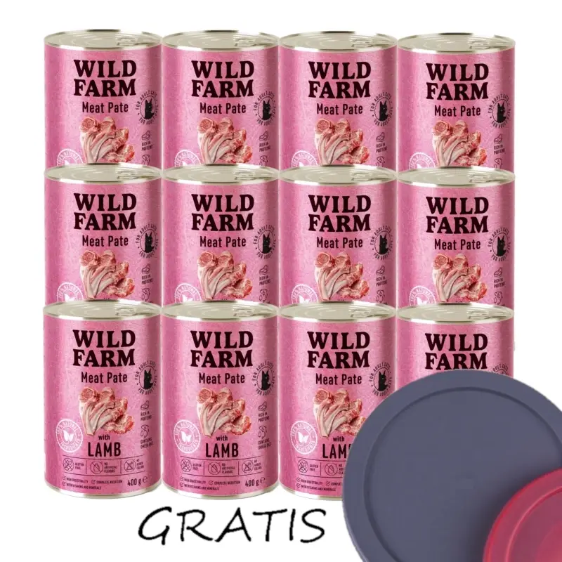 WILD FARM Pate Lamb 12x400g - bezlepkové krmivo pro kočky Výhodná Nabídka