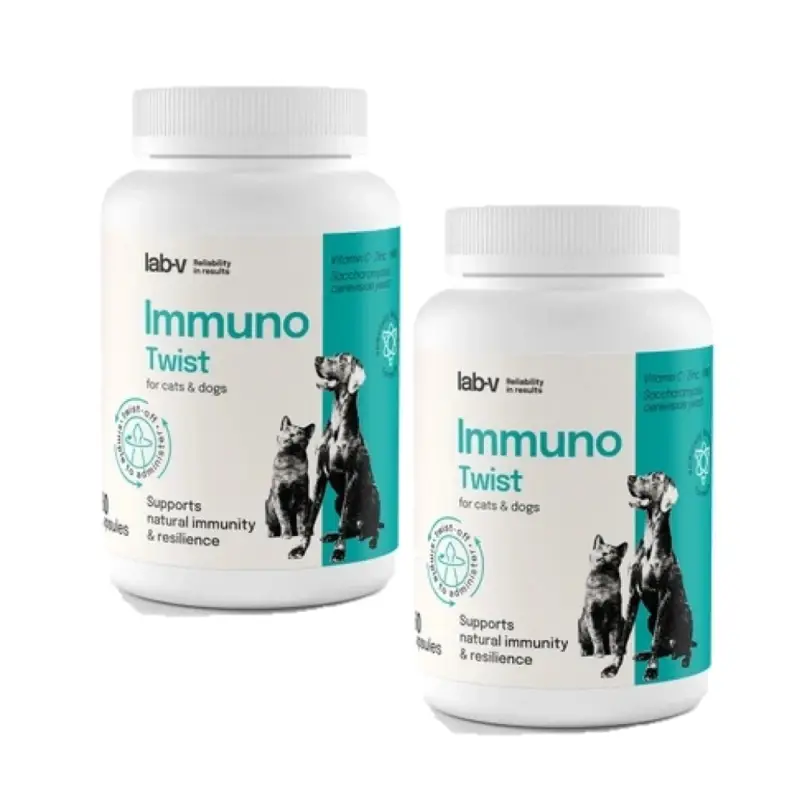 Vrácení Zdarma Lab-v Immuno Twist - podpora přirozené imunity a vitality pro psy a kočky 2x60 twist off kapslí