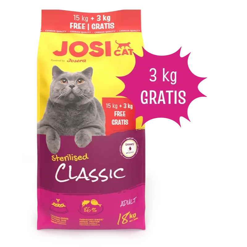 Hit Sezóny JOSERA JosiCat Classic Sterilised 15+3 kg