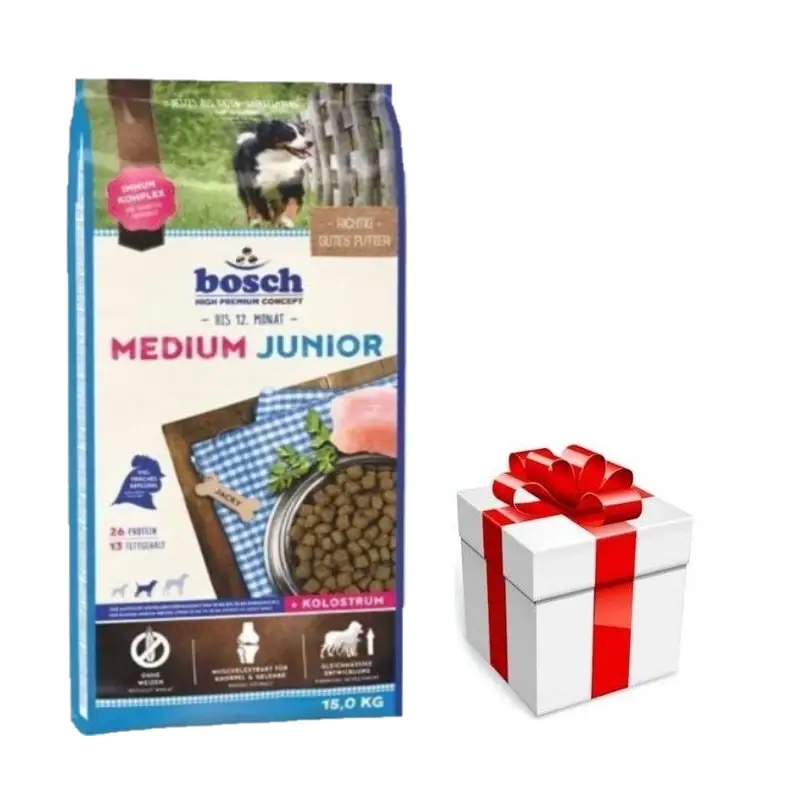 Speciální Cena Bosch Junior Medium 15kg + překvapení pro psa ZDARMA
