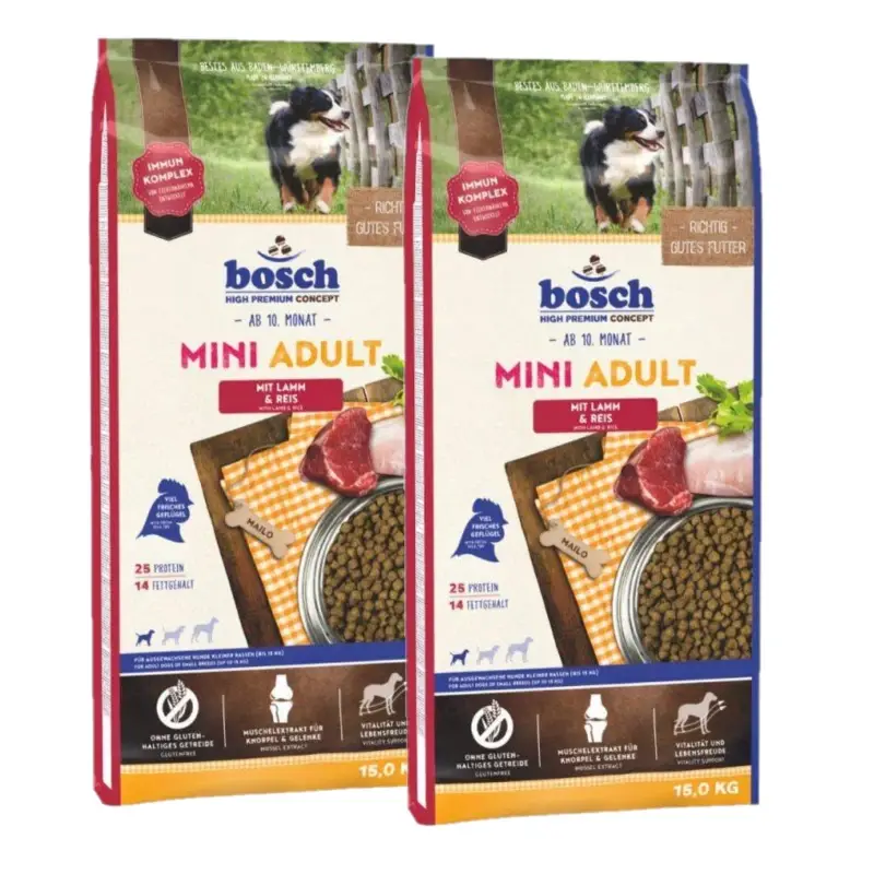 Bosch Adult Mini Lamb & Rice, jehněčí a rýže 2x15kg Autentický