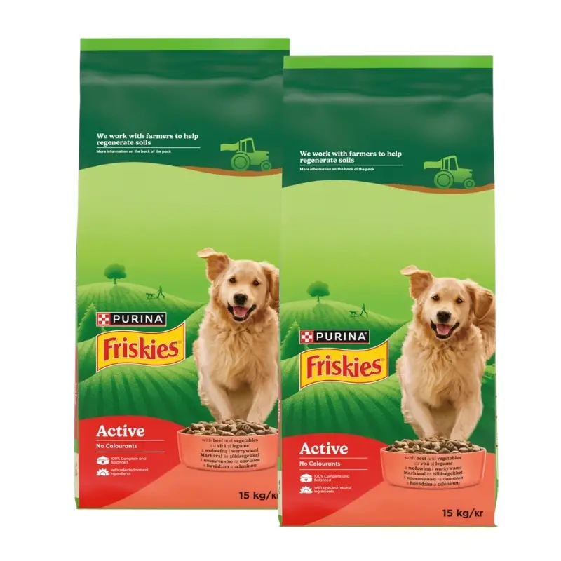 Friskies Active Karma pro dospělé psy s hovězím masem a zeleninou 2x15kg Levný