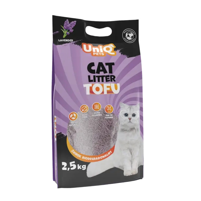 UNIQ PETS TOFU – biologicky rozložitelný stelivo pro kočky, 2,5kg levandule Bezpečná Platba