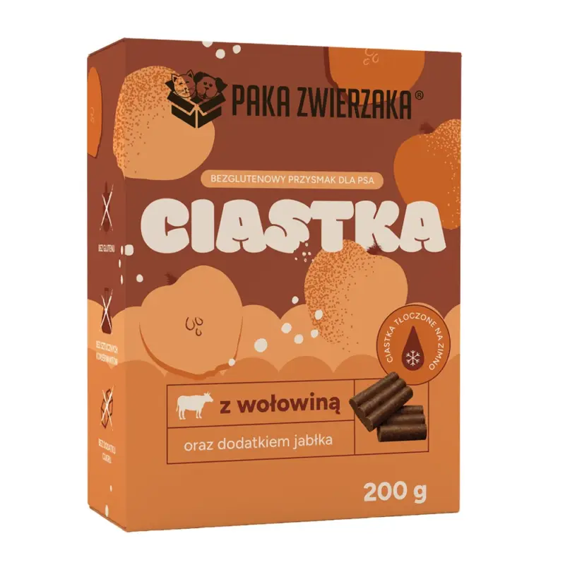 PAKA ZWIERZAKA – Sušenky s hovězím masem a jablkem (200 g) Výprodej