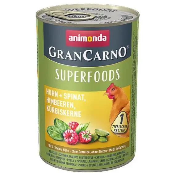 ANIMONDA GRANCARNO Superfoods kuře,špenát,maliny,dýňová semínka 400g pro psy Expresní Doručení