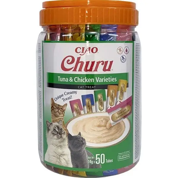 Rychlé Dodání Inaba Churu Cat Tuna&Chicken Varieties 50P