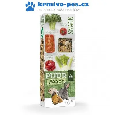 Akční Cena PUUR pauze dr.savec - tyč., brokolice&rajče 110g
