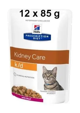 Hill's Prescription Diet Feline K/D kapsička Beef 12 x 85 g Oblíbený