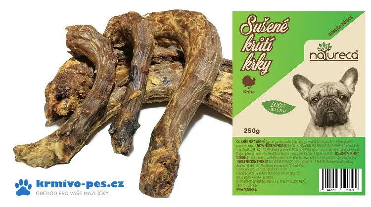 NATURECA pochoutka Krůtí krky sušené 250g Oblíbený