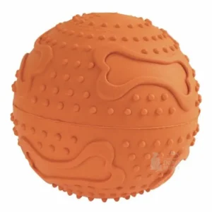 Hračka pes Míč s otvorem na krmivo 6,5cm oranžová TR Ověřený