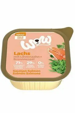 WOW Dog paštika Adult losos s rajčaty 150g Poslední Šance