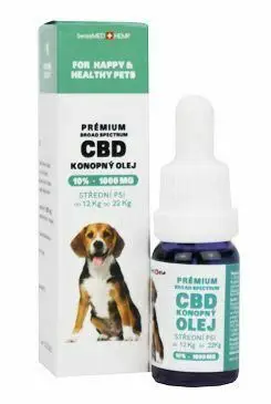 Autentický CBD olej pro střední psy 10%, 10ml