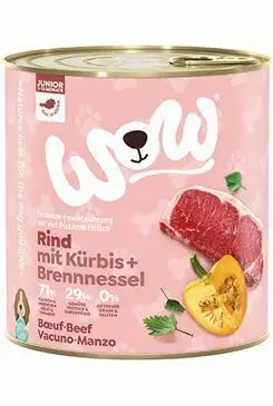 Novinka WOW Dog konz. Junior hovězí s dýní 800g