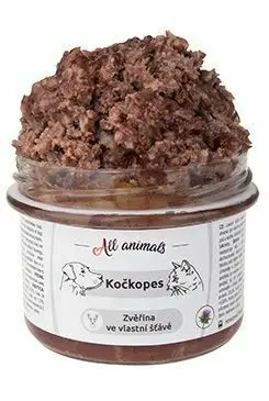 Tovární Cena All Animals kočkopes sklo Zvěřina ve vlastní šťávě200g