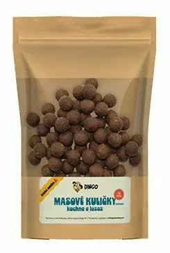 DINGO masové kuličky kachna a losos 16mm/150g Cenový Hit