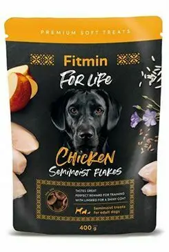 Fitmin FL dog poch. Semi-Moist Chicken Flakes 400g Akční Nabídka