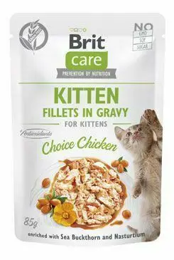 Finální Výprodej Brit Care Cat Fillets in Gravy Kitten Choi.Chicken 85g