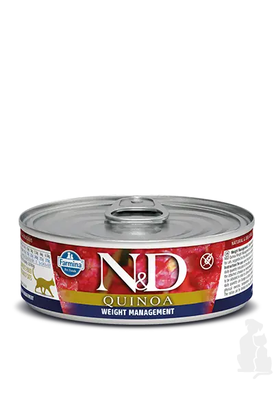 Poslední Šance N&D CAT QUINOA Adult Weight Mnmgmt Lamb & Brocolli 80g