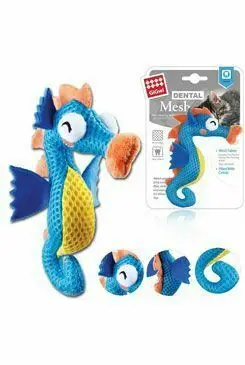 Hračka kočka GiGwi Dental Mesh Mořský koník+catnip Nová Kolekce