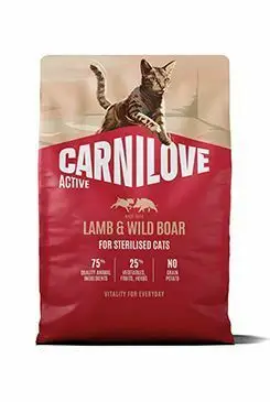 Carnilove Cat Active Dry Lamb& Wild Steril.Ad.AB 2kg Nízká Cena