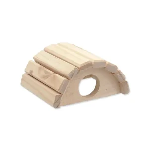 Autentický Domek SMALL ANIMAL Půlkruh dřevěný 15 x 13 x 7,5 cm