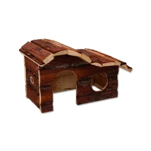 Domek SMALL ANIMALS kaskada dřevěný s kůrou 26,5 x 16 x 13,5 cm Finální Výprodej