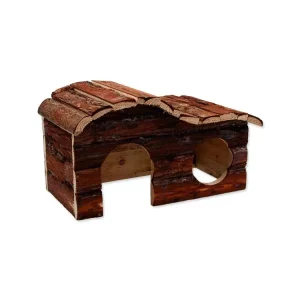 Nejlepší Volba Domek SMALL ANIMALS kaskada dřevěný s kůrou 31 x 19 x 19 cm